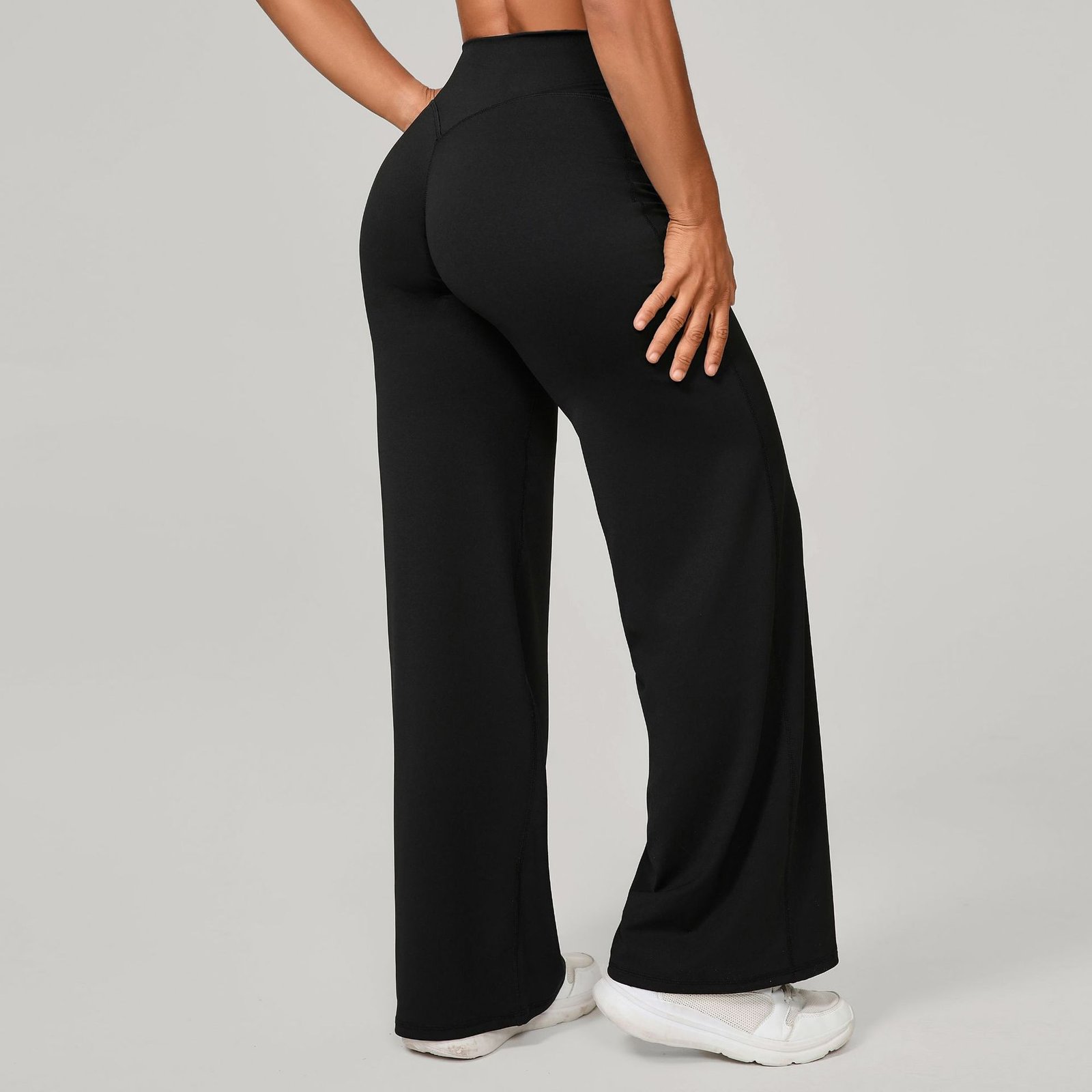 Pantalon de yoga confortable à taille haute et jambes droites pour femmes - Image 2