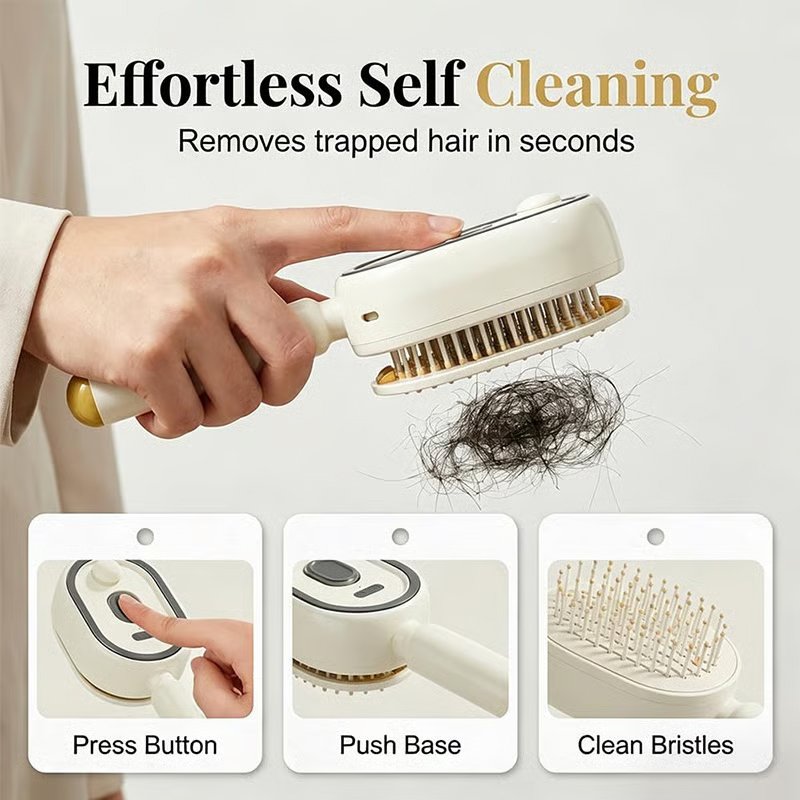 Brosse à cheveux électrique vapeur avec brumisateur, peigne lissant ionique pour moins de casse et sans résidus, outil de coiffage pour des cheveux l - Image 7