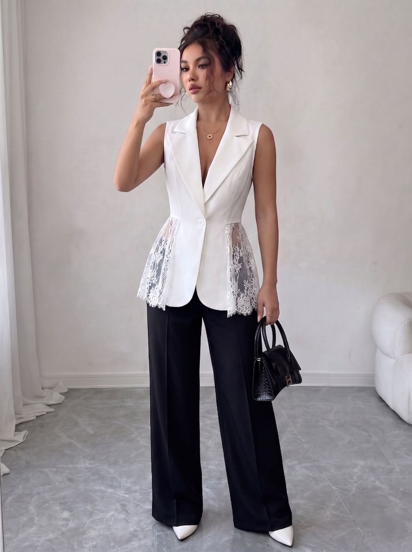 Veste sans manches coupe ajustée et évasée - Image 6