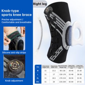 Genouillère réglable avec support à ressort, protège-tibias mince pour le basketball, protection anti-dérapante et à compression pour le sport