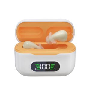 Nouvel amplificateur de son pour aide auditive CIC avec étui de chargement UV et accessoires de collecte de son