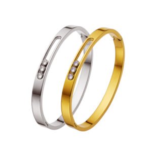 Bracelet pour femme en acier au titane avec fermoir, style européen et américain, tendance et polyvalent (style Instagram)