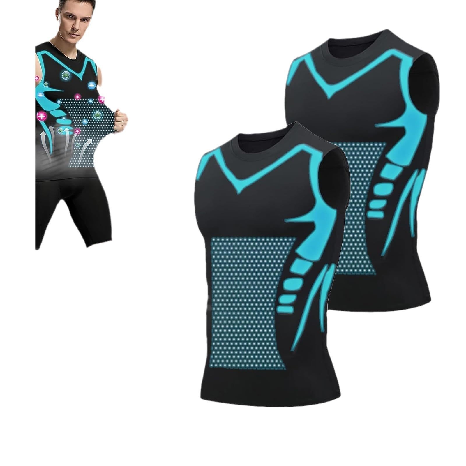 Gilet de sport pour homme à séchage rapide, manches courtes, ajusté, hautement élastique et respirant, évacuant l'humidité, idéal pour l'entraînement - Image 7