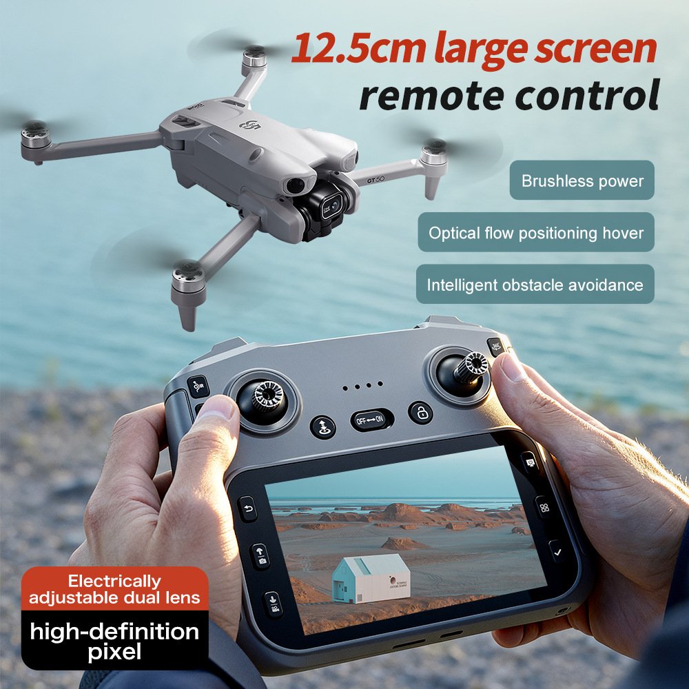 Drone avec écran HD pour la photographie aérienne, moteur sans balais, détection d'obstacles, drone quadricoptère jouet - Image 3