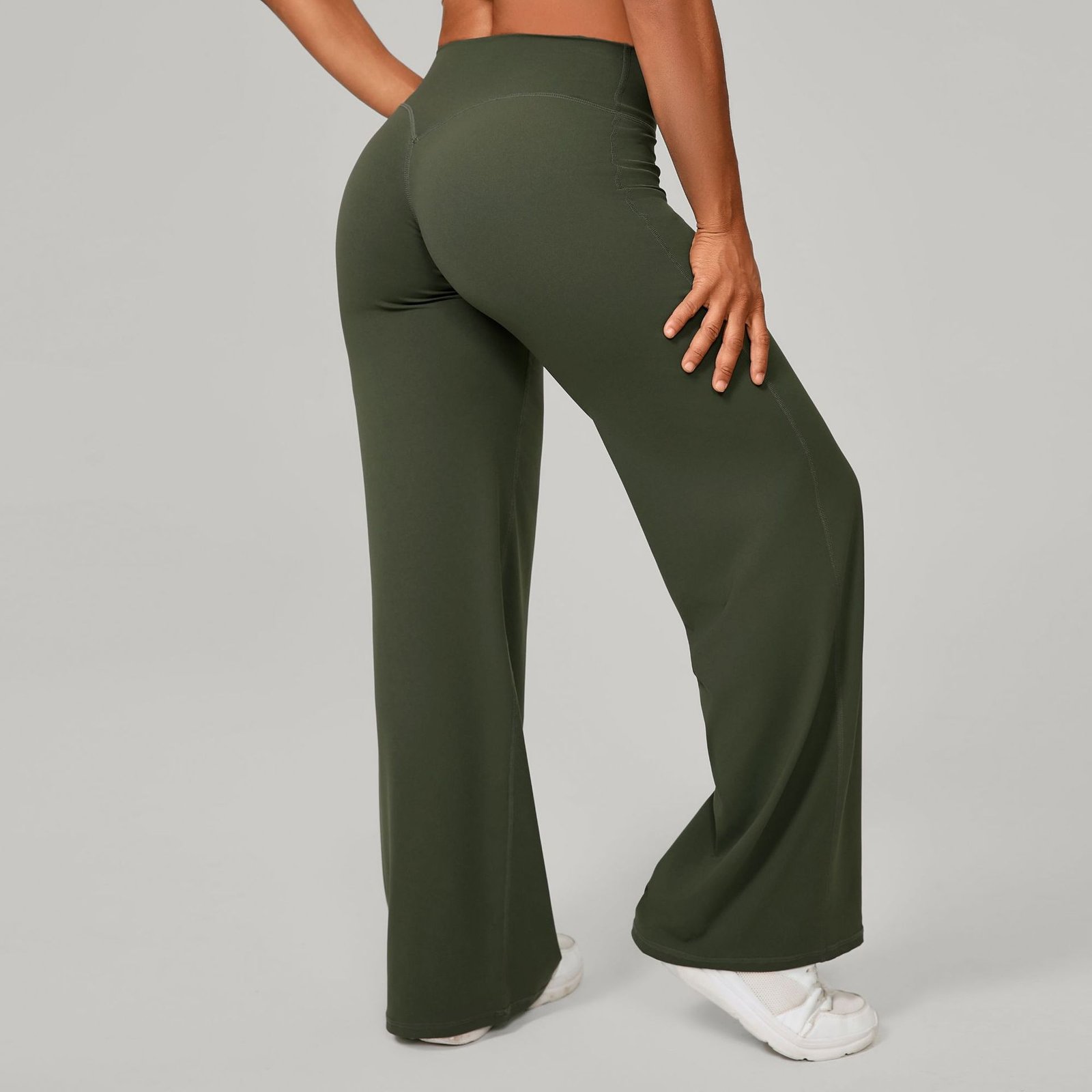 Pantalon de yoga confortable à taille haute et jambes droites pour femmes - Image 3