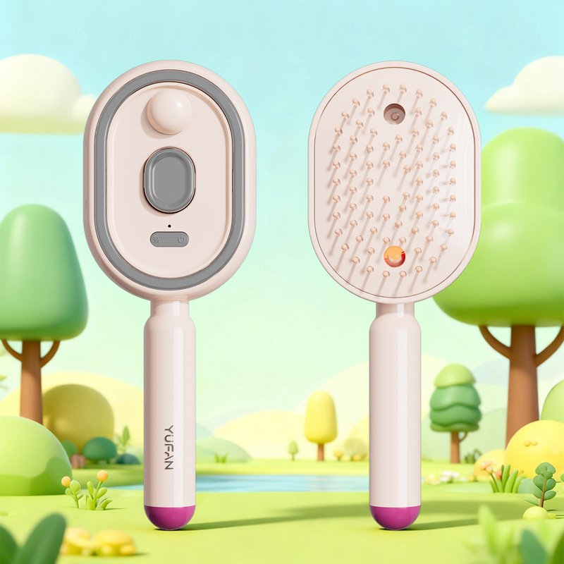 Brosse à cheveux électrique vapeur avec brumisateur, peigne lissant ionique pour moins de casse et sans résidus, outil de coiffage pour des cheveux l - Image 3