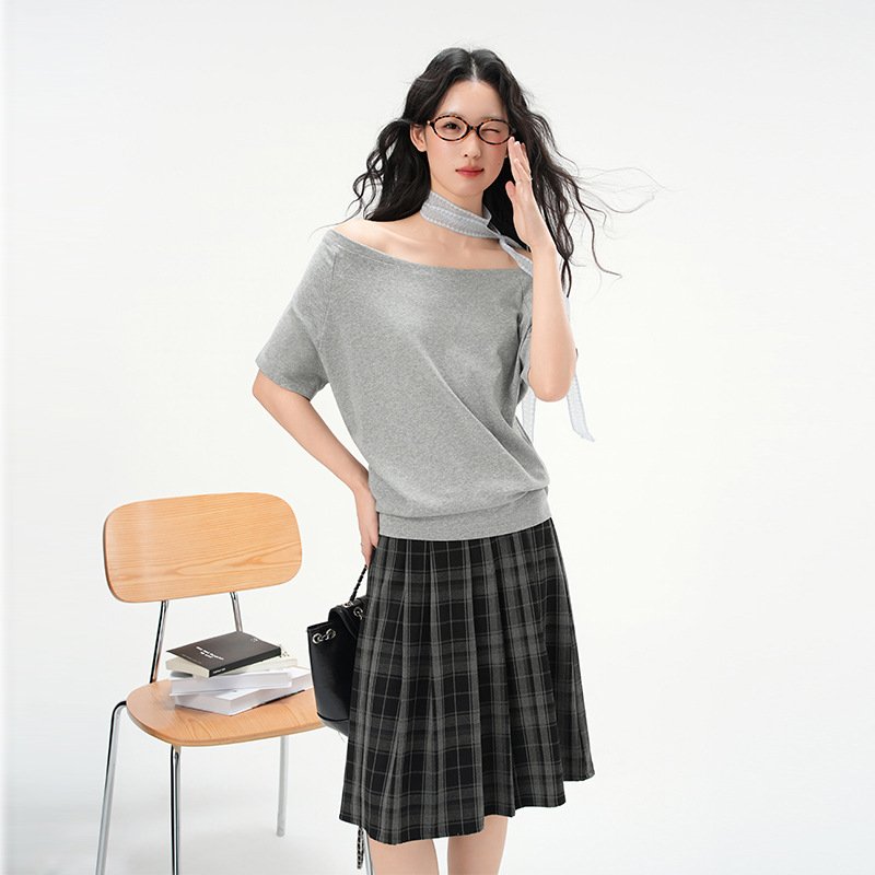 T-shirt sans manches pour femme à encolure asymétrique et coupe ample - Image 3