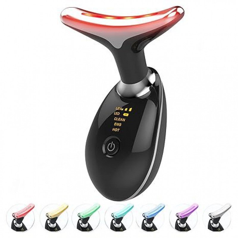 Appareil de massage de la nuque avec luminothérapie 7 couleurs pour le soin des rides du cou - Image 9