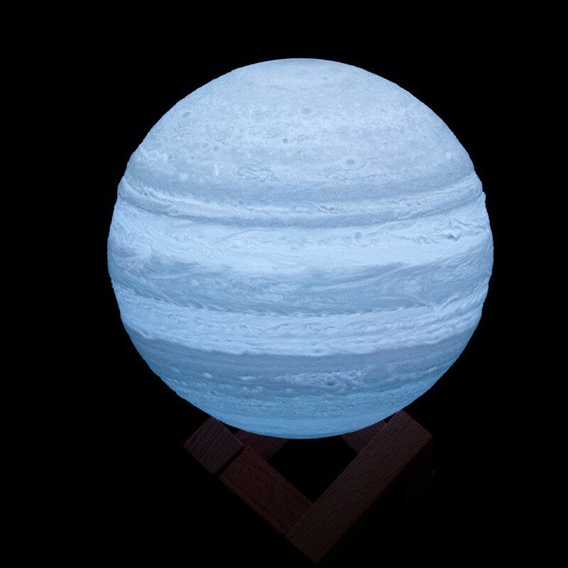Lampe Lune imprimée en 3D – Rechargeable par USB, LED à intensité variable, interrupteur pour lumière blanc chaud/froid – Lampe Jupiter pour chambre d - Image 3
