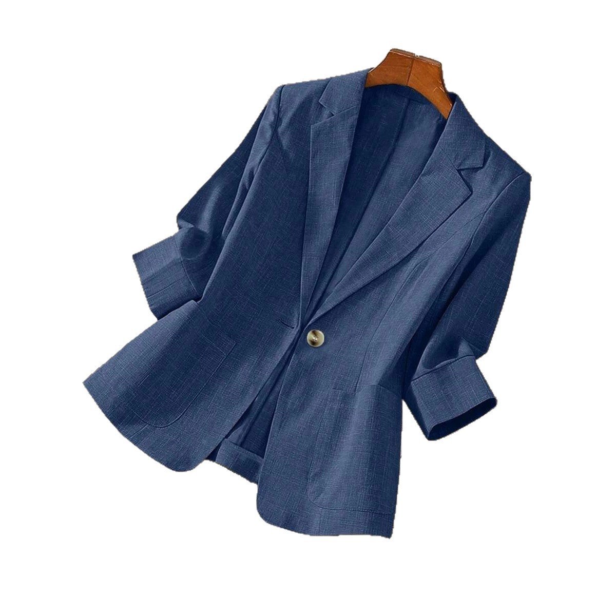 Petite veste de tailleur unie pour femme avec poches - Image 5