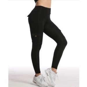 Pantalon cargo ajusté style patchwork pour le running, le fitness et le yoga