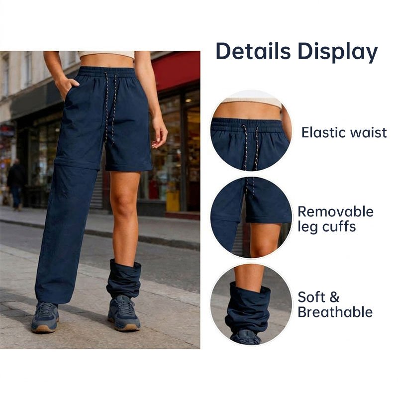 Pantalon de randonnée convertible pour femme - Pantalon cargo imperméable à séchage rapide avec jambes amovibles par fermeture éclair, idéal pour le c - Image 10