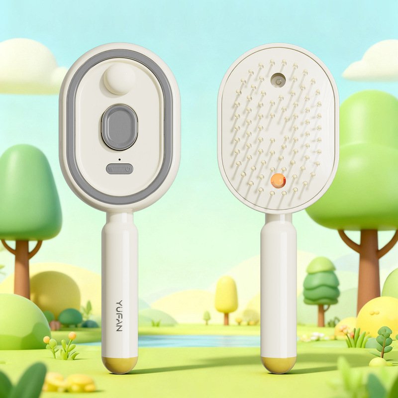 Brosse à cheveux électrique vapeur avec brumisateur, peigne lissant ionique pour moins de casse et sans résidus, outil de coiffage pour des cheveux l - Image 2