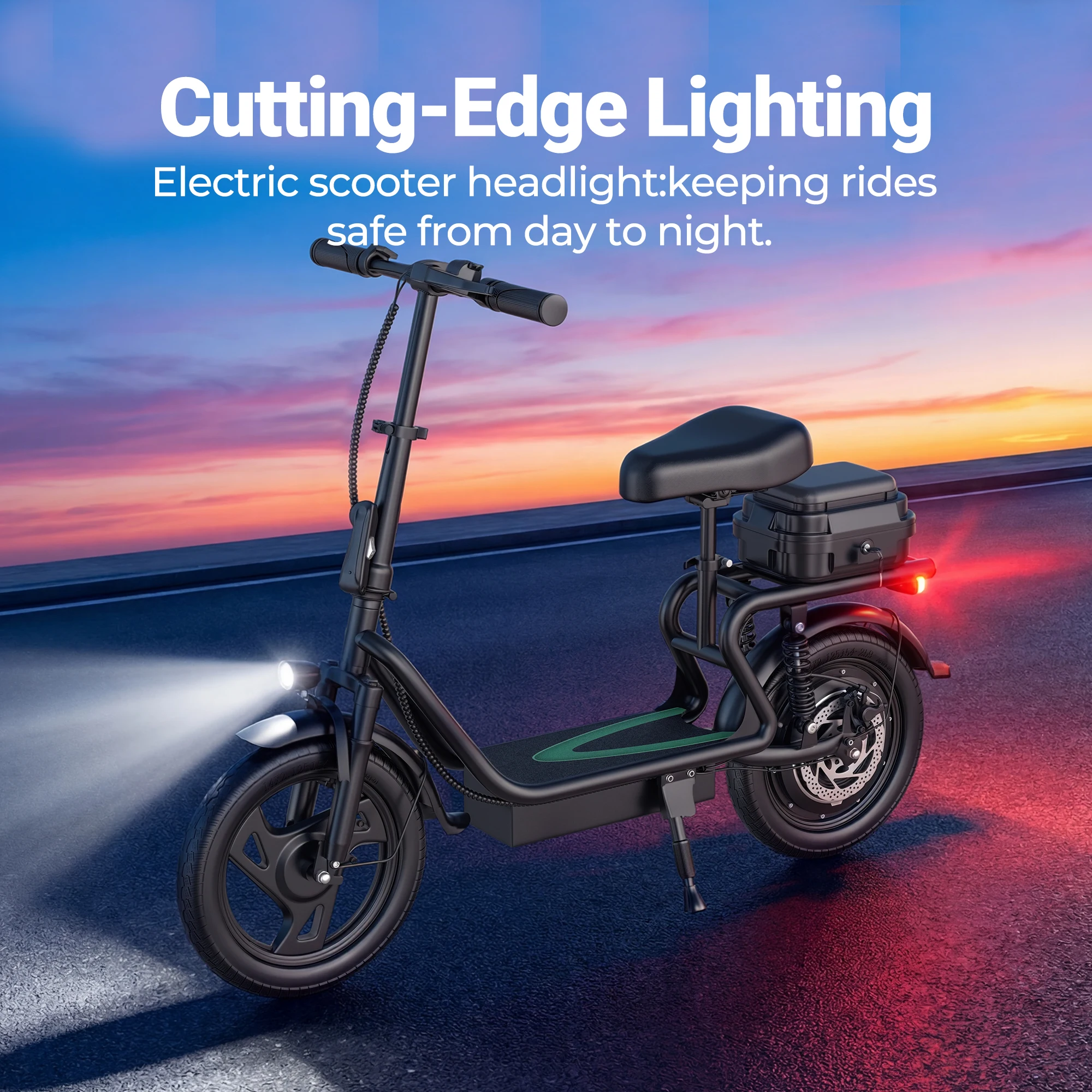 ESBS – Trottinette/Vélo électrique pliable avec moteur 500 W (roues 14 pouces), batterie au lithium 48 V 22,5 Ah, vitesse max. 35 km/h et autonomie de - Image 4